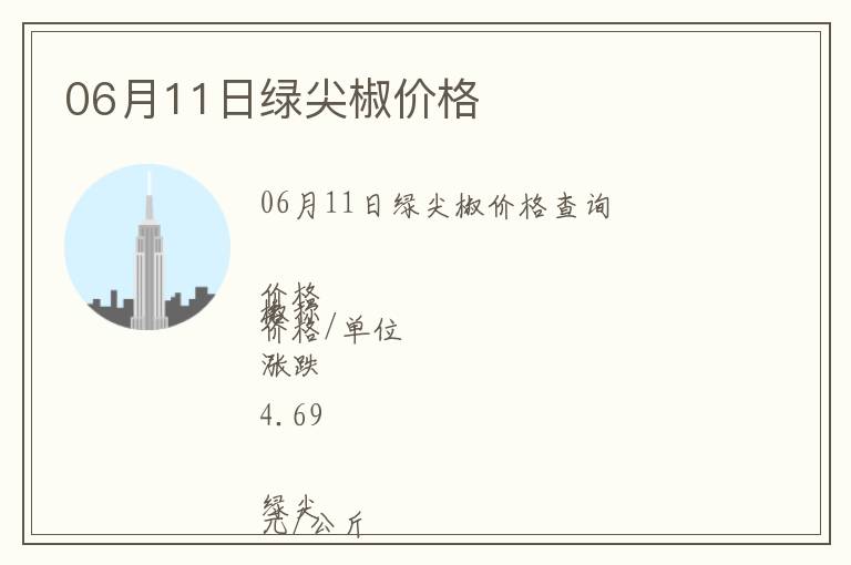 06月11日绿尖椒价格