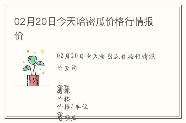 02月20日今天哈密瓜价格行情报价