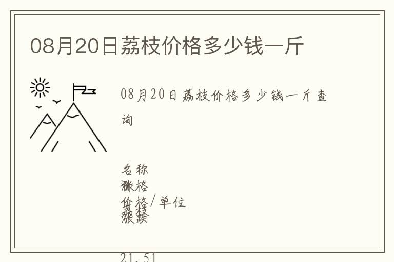 08月20日荔枝价格多少钱一斤