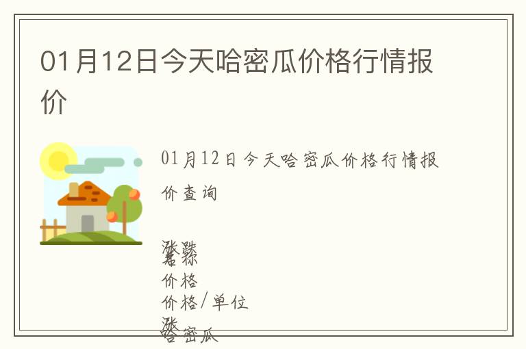 01月12日今天哈密瓜价格行情报价