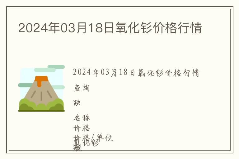 2024年03月18日氧化钐价格行情