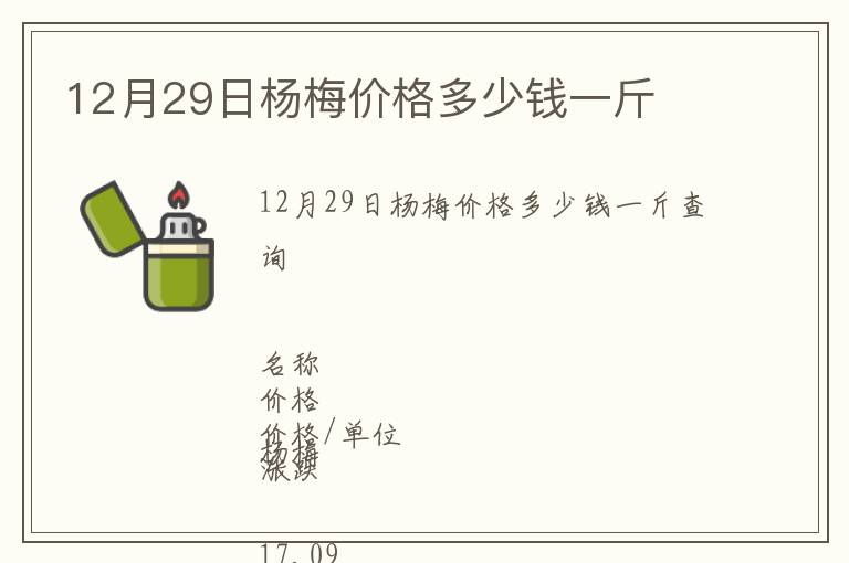 12月29日杨梅价格多少钱一斤