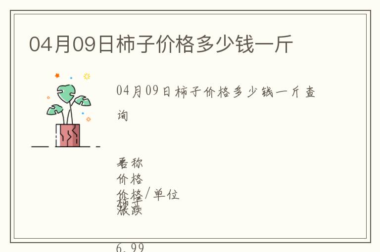 04月09日柿子价格多少钱一斤