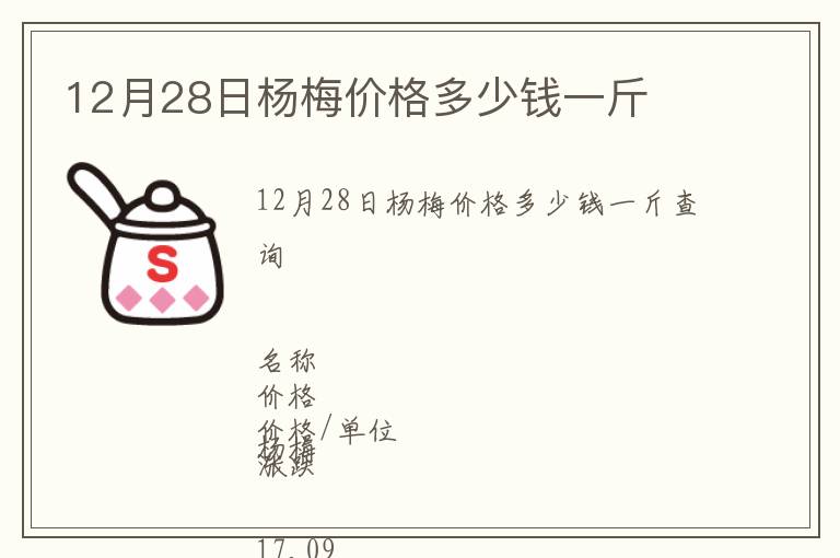 12月28日杨梅价格多少钱一斤