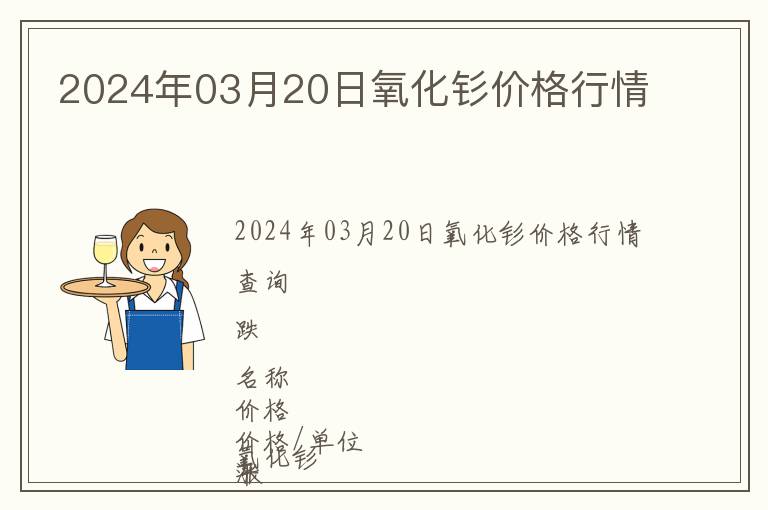 2024年03月20日氧化钐价格行情