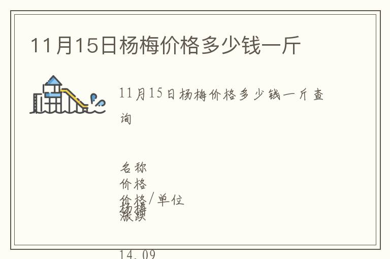 11月15日杨梅价格多少钱一斤