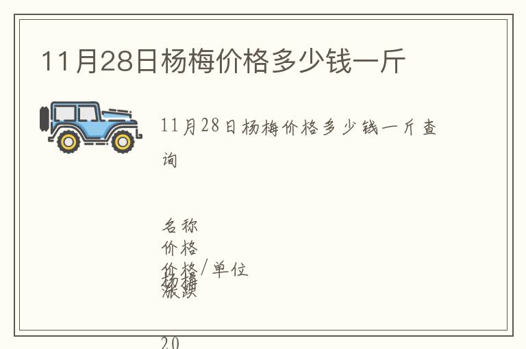 11月28日杨梅价格多少钱一斤