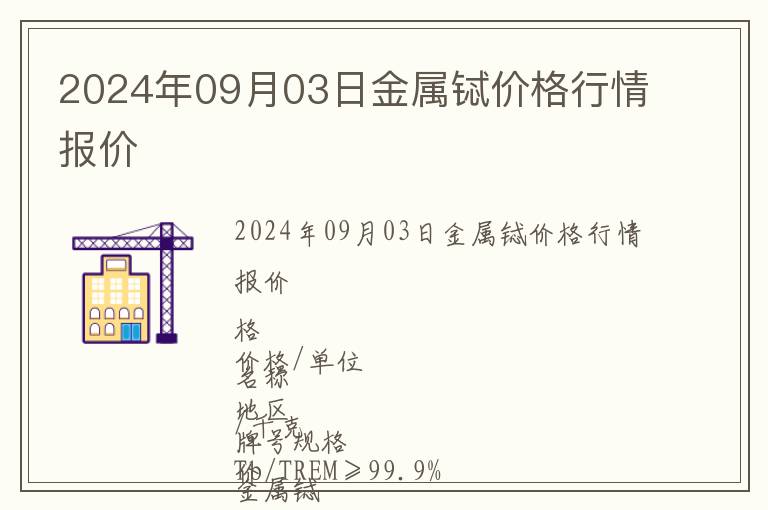 2024年09月03日金属铽价格行情报价