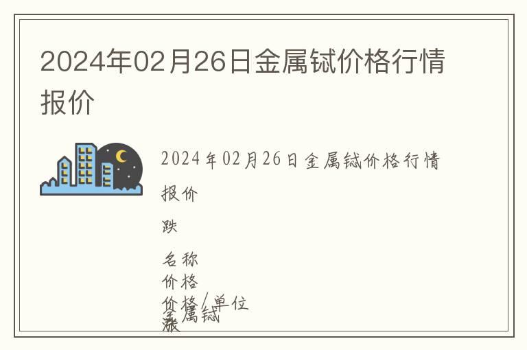 2024年02月26日金属铽价格行情报价