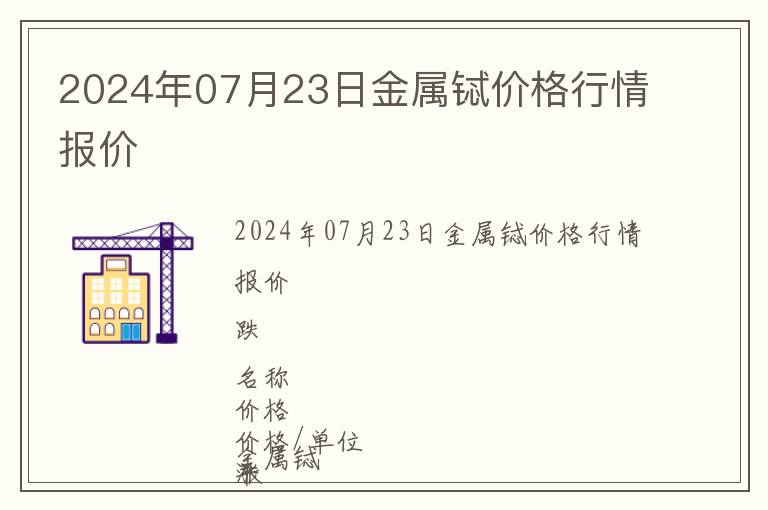 2024年07月23日金属铽价格行情报价