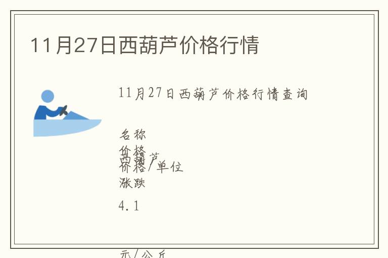 11月27日西葫芦价格行情
