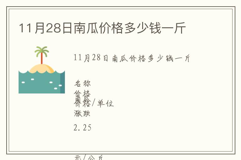 11月28日南瓜价格多少钱一斤