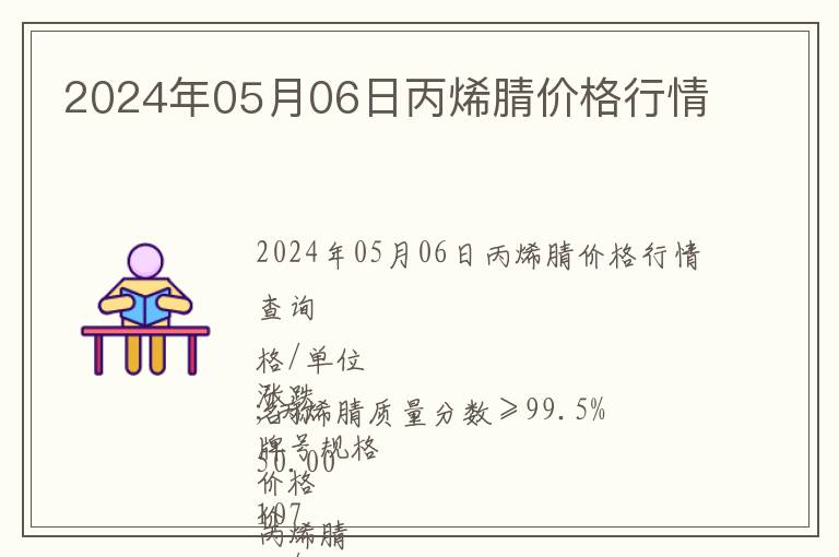 2024年05月06日丙烯腈价格行情