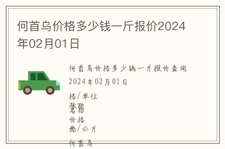 何首乌价格多少钱一斤报价2024年02月01日