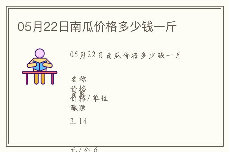 05月22日南瓜价格多少钱一斤