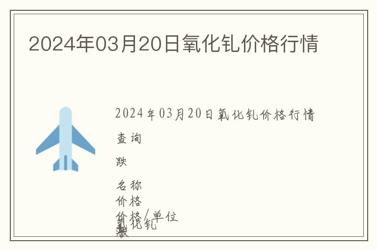 2024年03月20日氧化钆价格行情