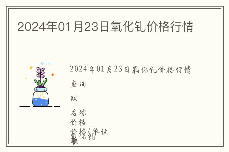 2024年01月23日氧化钆价格行情