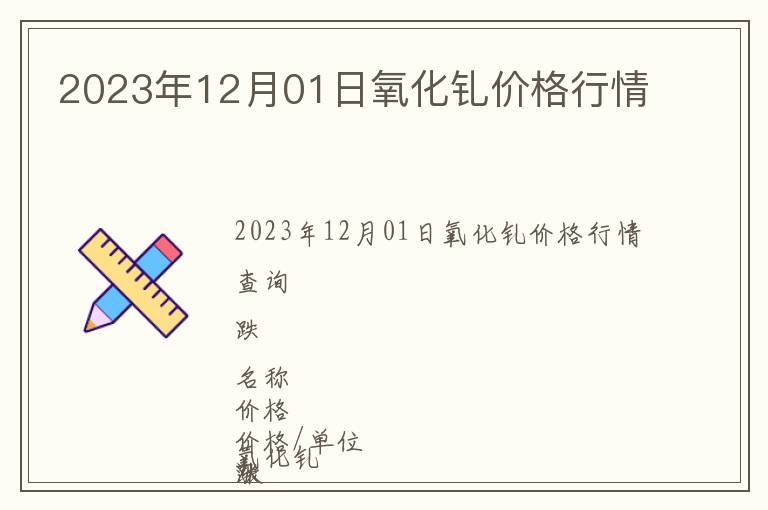 2023年12月01日氧化钆价格行情