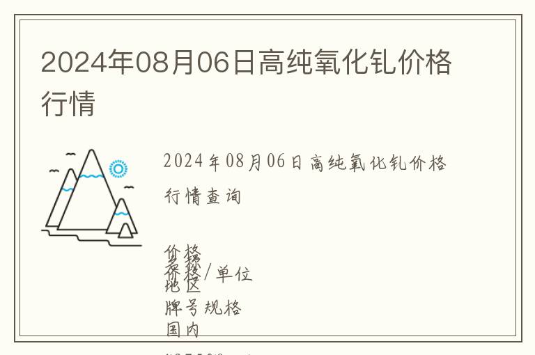 2024年08月06日高纯氧化钆价格行情