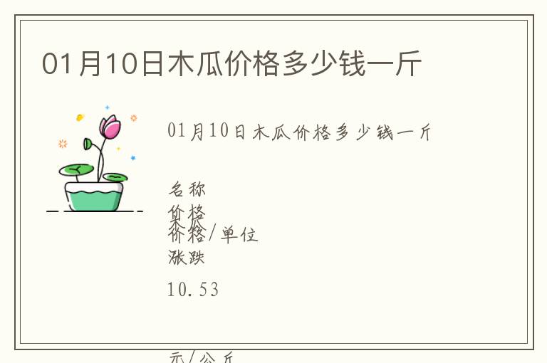 01月10日木瓜价格多少钱一斤