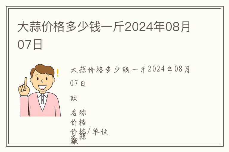 大蒜价格多少钱一斤2024年08月07日