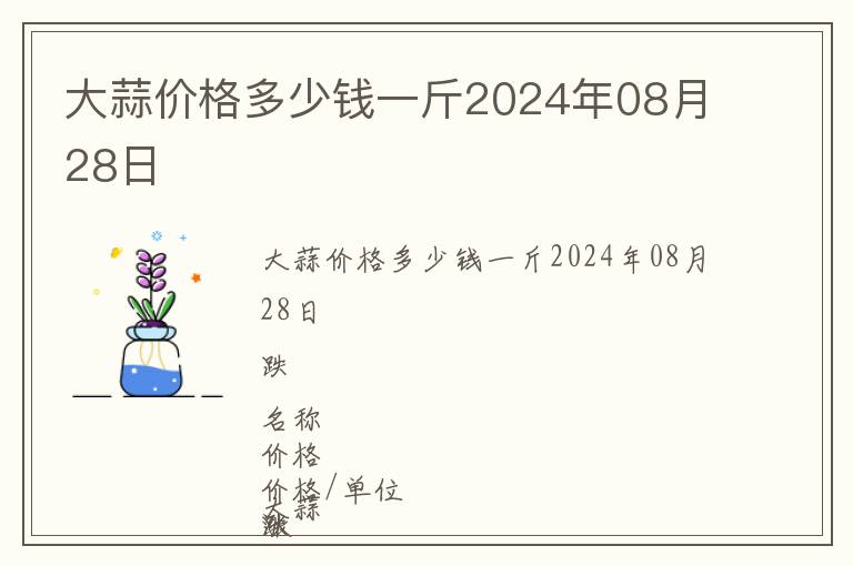 大蒜价格多少钱一斤2024年08月28日