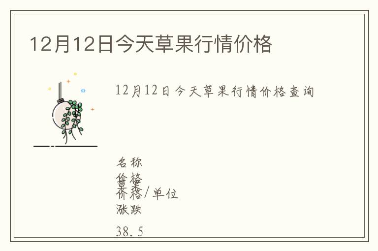 12月12日今天草果行情价格