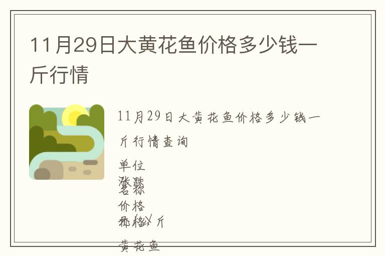 11月29日大黄花鱼价格多少钱一斤行情