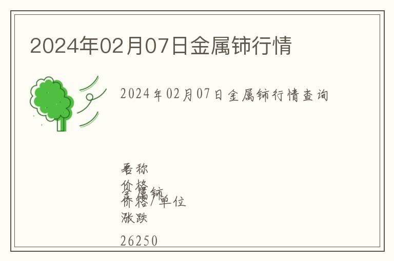 2024年02月07日金属铈行情