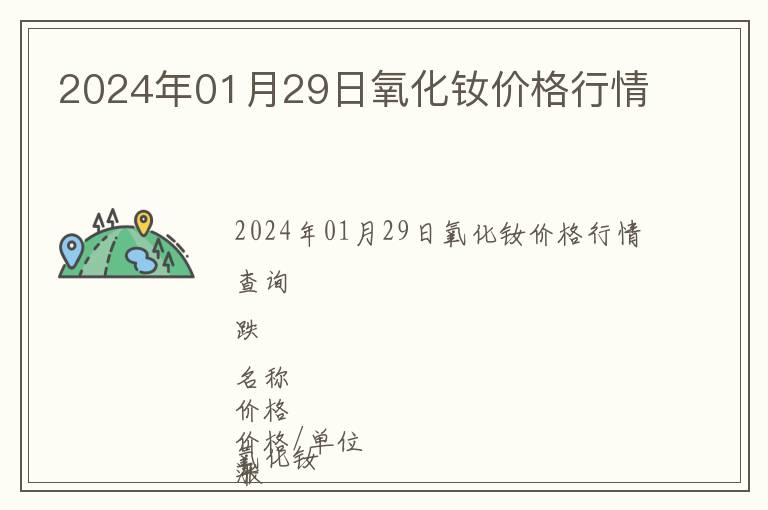 2024年01月29日氧化钕价格行情